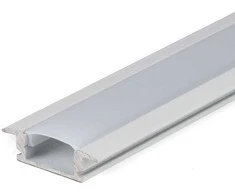 Sieninis šviestuvas LED įleidžiamas profilis V-TAC, su dangteliu ir užbaigimais, baltas, 2000x24.7x7mm