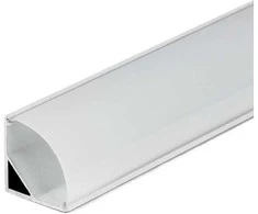 Sieninis šviestuvas LED kampinis profilis V-TAC, su dangteliu ir užbaigimais, baltas, 2000x15.8x15.8mm