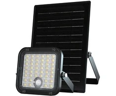 V-tac 10W LED prožektorius su saulės baterija ir judesio davikliu, juodas, 4000/6000K
