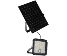 V-tac 10W LED prožektorius su saulės baterija ir judesio davikliu, juodas, 4000/6000K