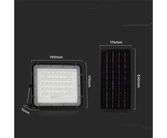 V-tac 10W LED prožektorius su saulės baterija, juodas, 4000K