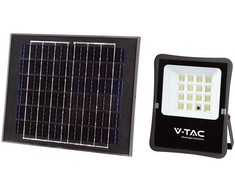 V-tac 16W LED prožektorius su saulės baterija, juodas, 6400K