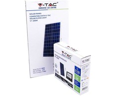 V-tac 40W LED prožektorius su saulės baterija, juodas, 6000K