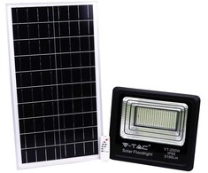 V-tac 40W LED prožektorius su saulės baterija, juodas, 6000K