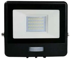 20W LED prožektorius V-TAC, juodu korpusu, 3000K, su judesio davikliu