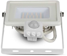 30W LED prožektorius V-TAC, 4000K (natūraliai balta), su judesio davikliu, baltu korpusu, SAMSUNG LED chip