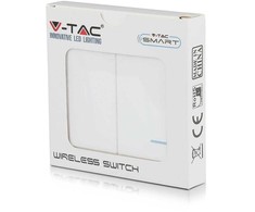 V-tac 2 klavišų bevielis jungiklis, IP54. Reikalingas imtuvas LED11540
