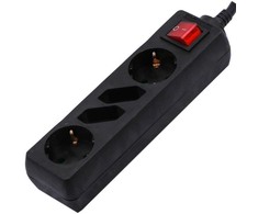 Ilgintuvas 4-vietis V-TAC, su jungikliu, (3G1.5MM2 X 1.5M), juodas