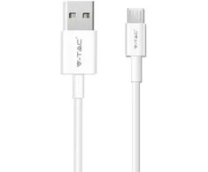 1m mikro USB laidas, baltas, TPE.