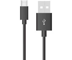 1m mikro USB laidas, juodas, TPE.
