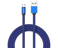 V-tac 1m mikro USB laidas, mėlynas, laido tipas- medvilninis audinys