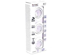 V-tac 5W LED lemputė GU10, su rėmeliu, baltu korpusu, 6400K (šaltai balta). Pakuotėje 3 vnt.