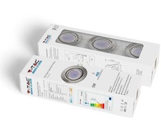 V-tac 5W LED lemputė GU10, su rėmeliu, nikelio korpusu, 6400K (šaltai balta)