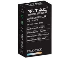 V-tac Wifi valdiklis su nuotolinio valdymo pultu, skirtas 3in1+RGB LED juostai, 24 mygtukai