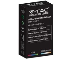 V-tac Wifi valdiklis su nuotolinio valdymo pultu, skirtas 3in1+RGB LED juostai, 28 mygtukai
