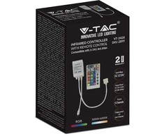 V-tac Infraraudonųjų spindulių valdiklis su nuotolinio valdymo pultu, skirtas 3in1+RGB LED juostai, 28 mygtukai