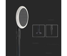 V-tac 3W LED įsmeigiamas lauko šviestuvas, juodas, 3000K, su saulės baterija, 2vnt. pakuotėje