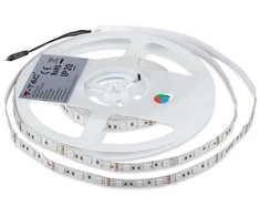 V-tac 10 W/m LED juosta 5metrų (nekarpoma), SMD5050, 60 LED/m, neatspari drėgmei (IP20), RGB, EU jungiklis