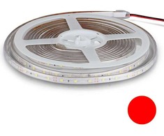 V-tac 5W/m LED juosta, 60LED/m, 12V, raudona sp., IP65, 5 metrų ritė