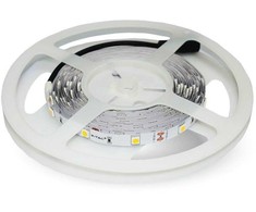 V-tac 6W/m LED juosta, 30LED/m, 12V, 3000K, IP20, 5 metrų ritė