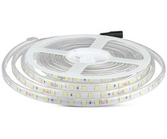 V-tac 10W/m LED juosta, 60 LED/m, 3000K, IP65, 5 metrų ritė