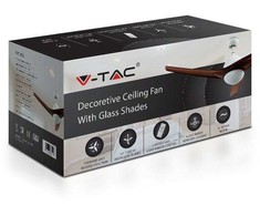 Lubinis šviestuvas V-tac 35W lubų ventiliaturius su 15W LED šviestuvu, rudas, su nuotolinio valdymo galimybe