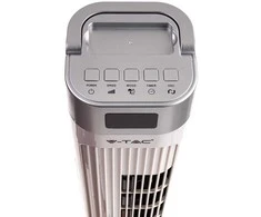 55W ventiliatorius V-TAC su temperatūros ekranu ir nuotolinio valdymo galimybe, baltas, 955mm.