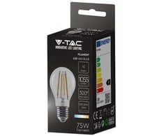 V-tac 10W LED filamentinė lemputė, E27, A60, 6500K