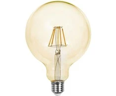 V-tac 12W LED filamentinė lemputė, G125, E27, gintaro sp. stiklu, 2200K