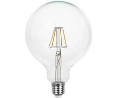 V-tac 12W LED filamentinė lemputė, E27, G125, skaidri, 4000K