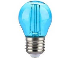 V-tac 2W LED filamentinė lemputė, E27, G45, mėlyna šviesos sp.