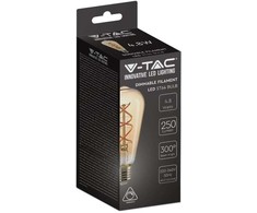 V-tac 4,8W LED filamentinė lemputė, ST64, E27, gintaro sp., 1800K, dimeriuojama