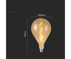 V-tac 4W LED filamentinė lemputė, E27, gintaro sp., 2700K