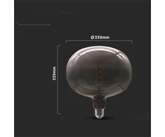 V-tac 4W LED filamentinė lemputė, E27, juoda