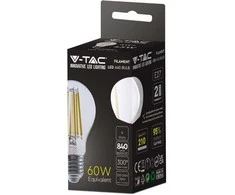 V-tac 4W LED filamentinė lemputė, E27, A60, 3000K