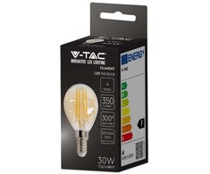 V-tac 4W LED filamentinė lemputė, E14, P45, gintaro sp., 2200K