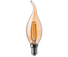 V-tac 4W LED filamentinė lemputė, E14, žvakės formos, gintaro sp., 2200K