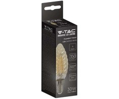 V-tac 4W LED filamentinė lemputė, E14, žvakės formos, gintaro sp., 2200K