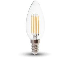 Bikuva.lt 4W LED COG lemputė V-TAC E14, žvakės formos, (6000K) šaltai balta