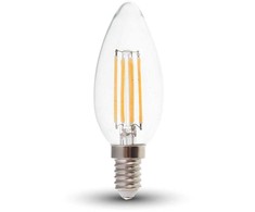 V-tac 4W LED filamentinė lemputė, E14, žvakės formos, 3000K
