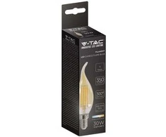 V-tac 4W LED filamentinė lemputė, E14, žvakės formos, gintaro sp., 2200K