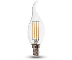 V-tac 4W LED filamentinė lemputė, E14, žvakės formos, 6500K