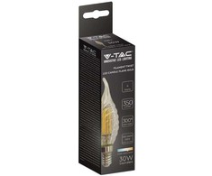V-tac 4W LED filamentinė lemputė, E14, žvakės formos, gintaro sp., 2200K