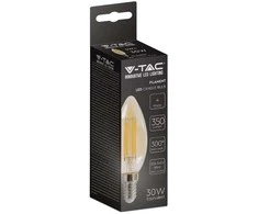 V-tac 4W LED filamentinė lemputė, E14, žvakės formos, gintaro sp., 2200K