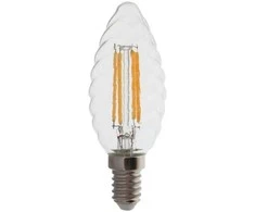 V-tac 4W LED filamentinė lemputė, žvakės formos, E14, skaidriu stiklu, 3000K, dimeriuojama