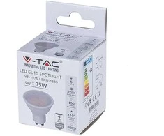 Bikuva.lt 5W LED lemputė V-TAC, GU10, su plastikiniu, matiniu dangteliu, (4000K) dienos šviesa