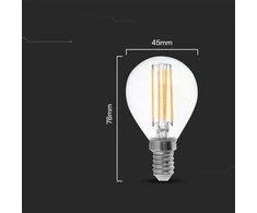 V-tac 6W LED filamentinė lemputė, E14, P45, 6500K