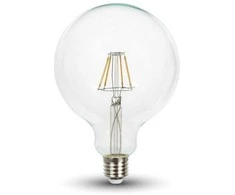 6W LED lemputė V-TAC, G125, E27, 6400K (šaltai balta)