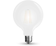 7W LED COG lemputė V-TAC, E27, G125, matiniu paviršiumi, 6400K