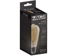 V-tac 8W LED filamentinė lemputė, E27, ST64, gintaro sp., 2200K